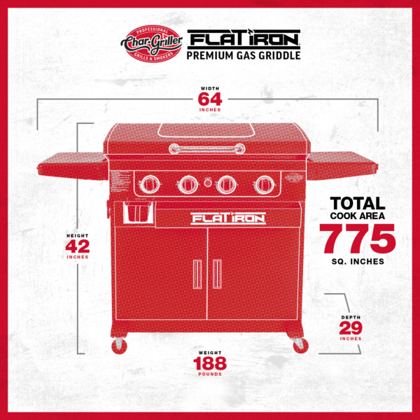 Char-Griller® Flat Iron® 4-Burner Gas Griddle - Bild 14
