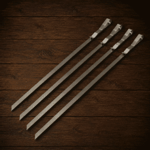 4-pack grillspett i rostfritt stål