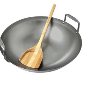 BGE Carbon Steel Grill Wok with Bamboo Spatle